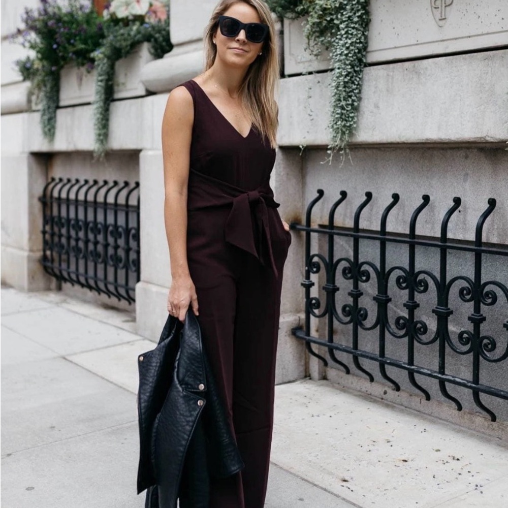Ann Taylor Deep Burgundy Jumpsuit